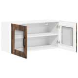 Wall Glass Cabinet LUCCA Smoked Oak 80 x 31 x 40 cm 884950