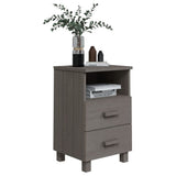 Bedside Cabinets HAMAR 2 pcs Light Grey 40x35x62 cm Solid Wood 340419