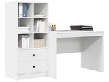 Desk with Drawer with Shelf with Storage 2 pcs White 3337353