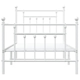 ZNTS Metal Bed Frame without Mattress with Footboard White 90x190cm 353596