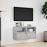 TV Wall Cabinets with LED Lights 2 pcs Concrete Grey 41x31x45 cm 852320