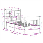 ZNTS Bed Frame without Mattress 100x200 cm Solid Wood Pine 3323266