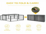 Wooden Folding Rabbit Hutch, for 2-3 Rabbits - Grey T3398P551620