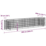 Gabion Raised Bed Galvanised Iron 260x50x50 cm 152026