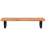 Basin Shelf Wall Mounted Steel and Solid Wood Beech 3302367