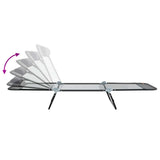 Folding Sun Lounger Folding Grey 182 x 55 x 85.5 cm Textilene 42003156