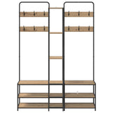 Coat Stand with Shoes Bench Artisan Oak 143 x 30 x 199.5 cm 8012049