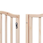 Dog Gate with Door Foldable 9 Panels 450 cm Poplar Wood 3155585