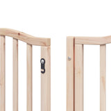 Dog Gate with Door Foldable 9 Panels 450 cm Poplar Wood 3155585