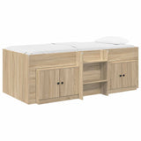Loft Bed Frame with Cabinet 3 pcs Sonoma Oak Engineered Wood 3423368