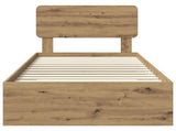 Bed Frame with Drawer Artisan Oak 90 x 200 cm Engineered Wood 3412426