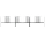 ZNTS Garden Fence with Spear Top Steel 5.1x0.8 m Black 277604