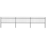 ZNTS Garden Fence with Spear Top Steel 5.1x0.8 m Black 277604