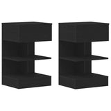 Bedside Cabinet 2 pcs Black Oak 40 x 35 x 65 cm Engineered Wood 862700