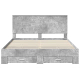 Bed Frame Concrete Grey 160 x 200 cm Engineered Wood 3411283