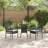 Garden Dining Set 3 pcs Black Poly rattan 3334941