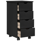 Desk Cabinet Set 2 pcs Black Solid Pine Wood 3438773