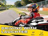 24V Electric Go Kart for Kids with Adjustable Seat for 6-12 Years, White T3398P422374