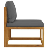 2 Piece Sofa Set with Dark Grey Cushions Solid Wood Acacia 318555