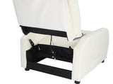 PU With 6-Point Massage Heating Function Recliner Cream White 67428533