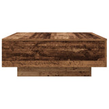 ZNTS Coffee Table with LED Lights Old Wood 80x80x31 cm 863000