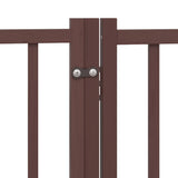 Dog Gate with Door Foldable 15 Panels Brown 750 cm Poplar Wood 3155720