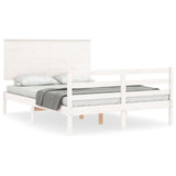Bed Frame without Mattress White 140x200 cm Solid Wood 3195222