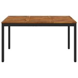 Garden Dinner Table Natural and Black 141 x 80.5 x 75 cm 901319