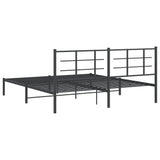Metal Bed Frame without Mattress with Headboard Black 180x200cm 355565