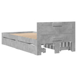 Bed Frame with Headboard without Mattress Concrete Grey 90x190 cm Single 3295614