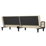 Sofa Bed with Armrests Cream Fabric 351934