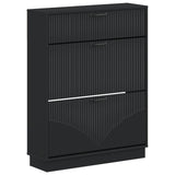 Shoe Cabinet HOORN 78 x 24 x 100 cm Engineered Wood Black 897316