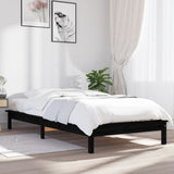 820535 Bed Frame without Mattress Black 100x200 cm Solid Wood