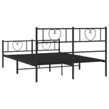 Metal Bed Frame without Mattress with Footboard Black 120x200cm 355479