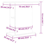 ZNTS Aquarium Stand Concrete Grey 75x36x72.5 cm Engineered Wood 833651