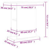 ZNTS Aquarium Stand Concrete Grey 75x36x72.5 cm Engineered Wood 833651