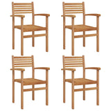 Chair 4 pcs Brown 56 x 55 x 90.5 cm Solid Teak Wood 42002315
