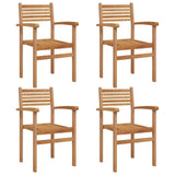 Chair 4 pcs Brown 56 x 55 x 90.5 cm Solid Teak Wood 3375763