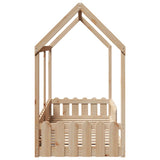 Kids' House Bed Frame without Mattress 80x160 cm Solid Wood Pine 850695