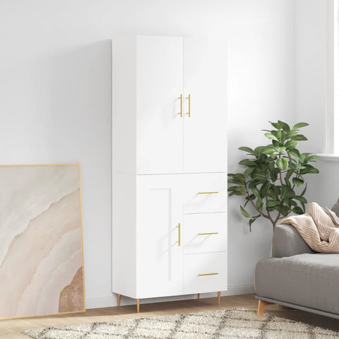 Highboard White 69.5x34x180 cm Engineered Wood 3196003