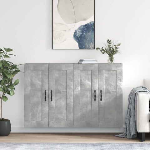 Wall Mounted Cabinets 2 pcs Concrete Grey Engineered Wood 3198013