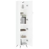 Highboard High Gloss White 34.5x34x180 cm Engineered Wood 3198763