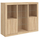 Sideboards with LED Lights 3 pcs Sonoma Oak Engineered Wood 3209123