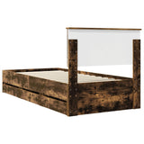 Bed Frame with Drawer Smoked Oak 75 x 190 cm Engineer Wood 3408037