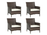 4 PC Rattan Chair Set, Patio Sofa Chairs Set, Cushioned Outdoor Rattan Furniture T3398P315403