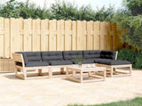 5 Piece Garden Sofa Set with Cushions Solid Wood Pine 3217005