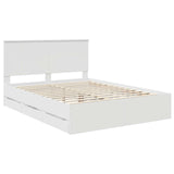 Bed Frame with Drawer White 150 x 200 cm Engineer Wood 3411103