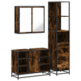3 Piece Bathroom Furniture Set Smoked Oak Engineered Wood 3301152
