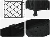 Garden Planter with Trellis&Wheels 3 pcs Black PP 3423072