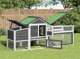 Chicken Coop Grey 186,5x58,5x113 cm Solid Wood Pine 172229
